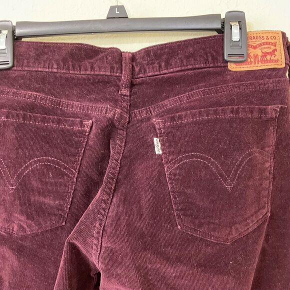 Levis 505 women’s size 31 /12M Straight Corduroy Jeans Pants Bugandy - Picture 4 of 11